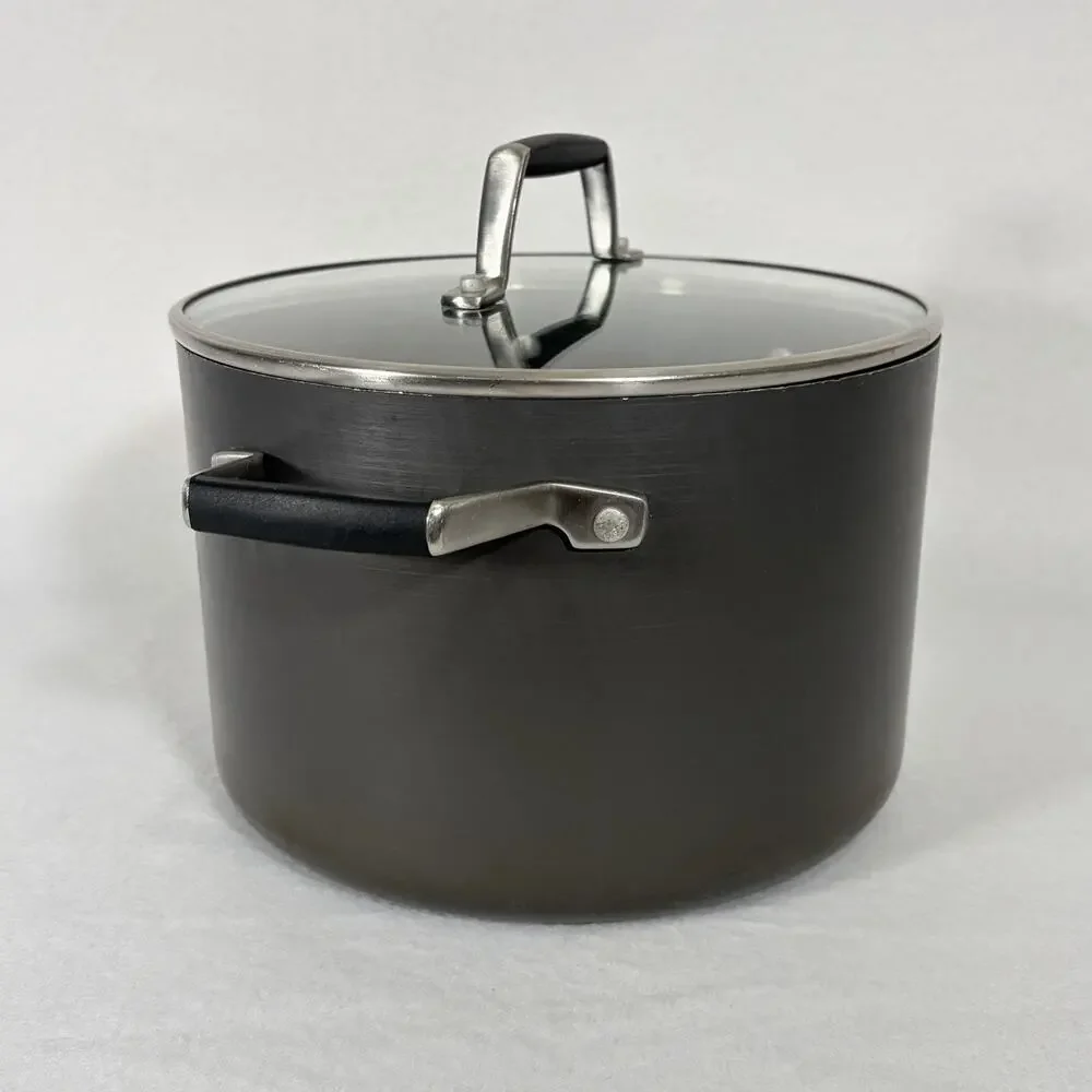 Calphalon 806 Anodized Steel 6 Quart Stock Pot Cooking Saucepan Pan with Lid